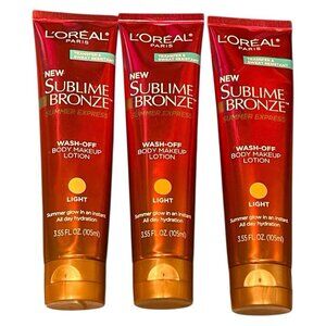 3~L'Oreal Paris LIGHT Body Makeup Lotion Sublime Bronze Summer Express